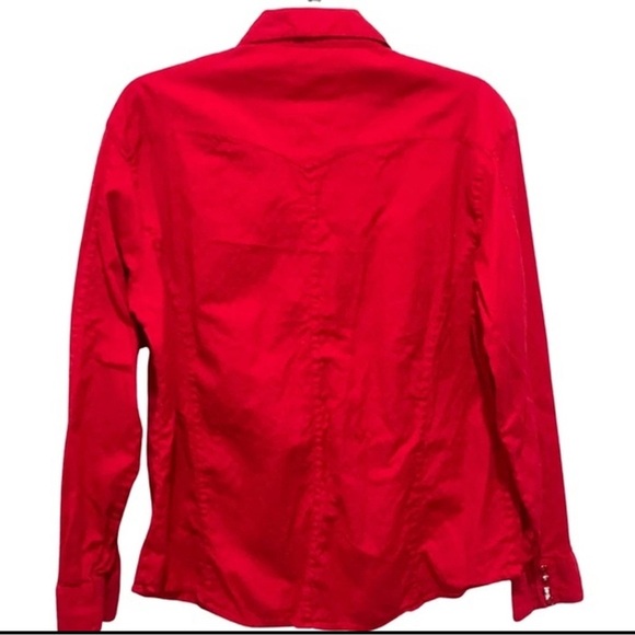 Scully- 100% cotton snap button down shirt western shirt in red - Picture 4 of 10